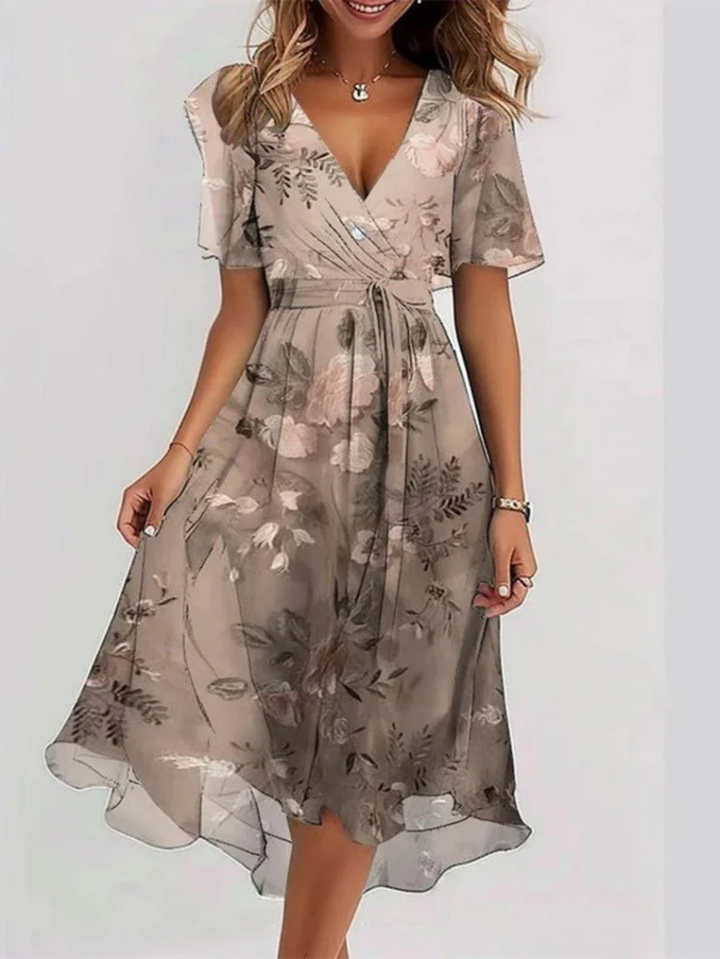 Anouk™ | Women's Chiffon V-Neck Midi Dress