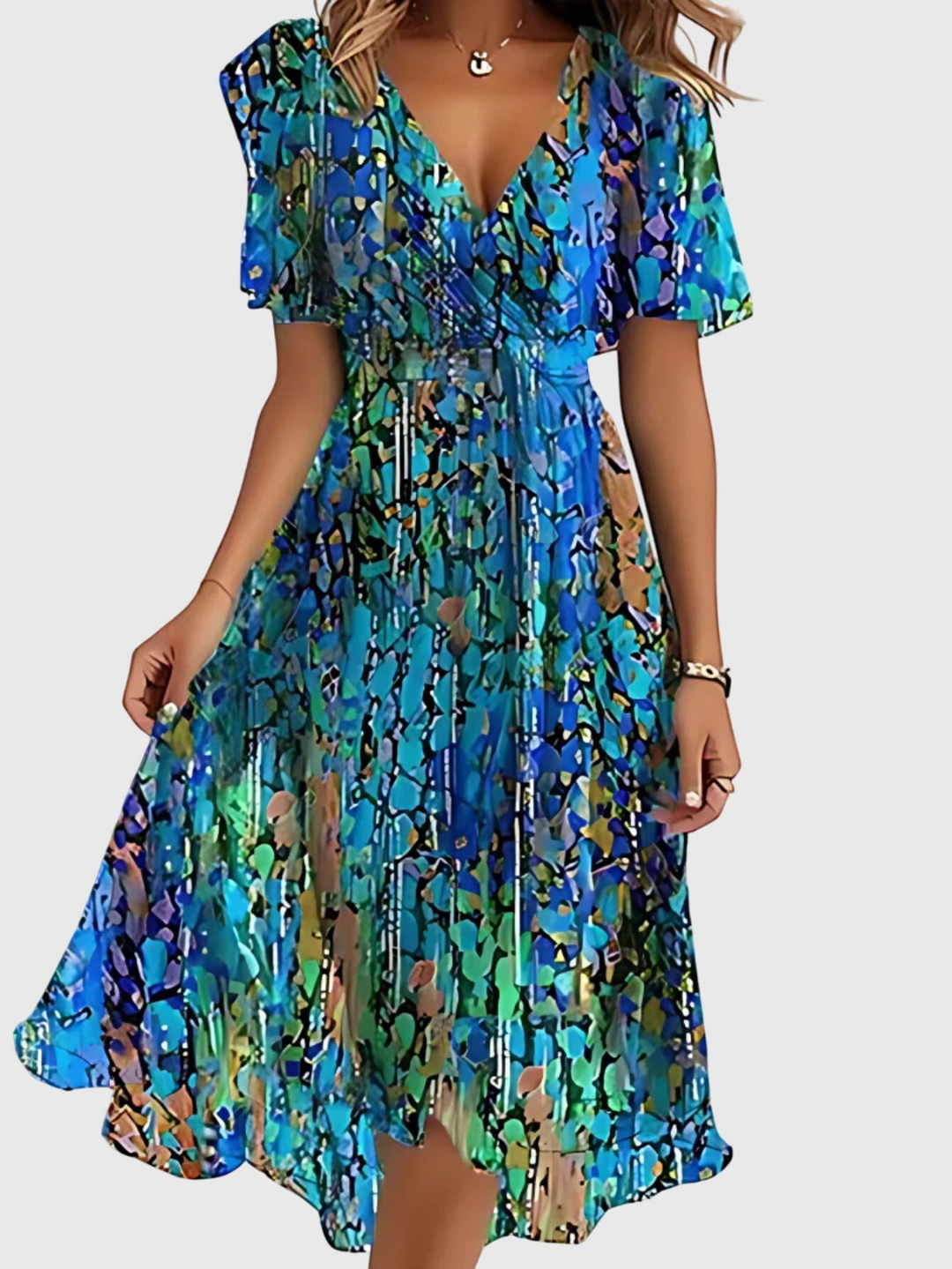 Anouk™ | Women's Chiffon V-Neck Midi Dress