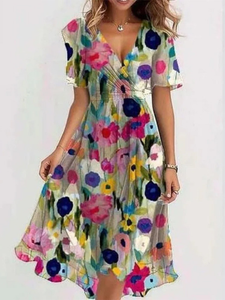 Anouk™ | Women's Chiffon V-Neck Midi Dress