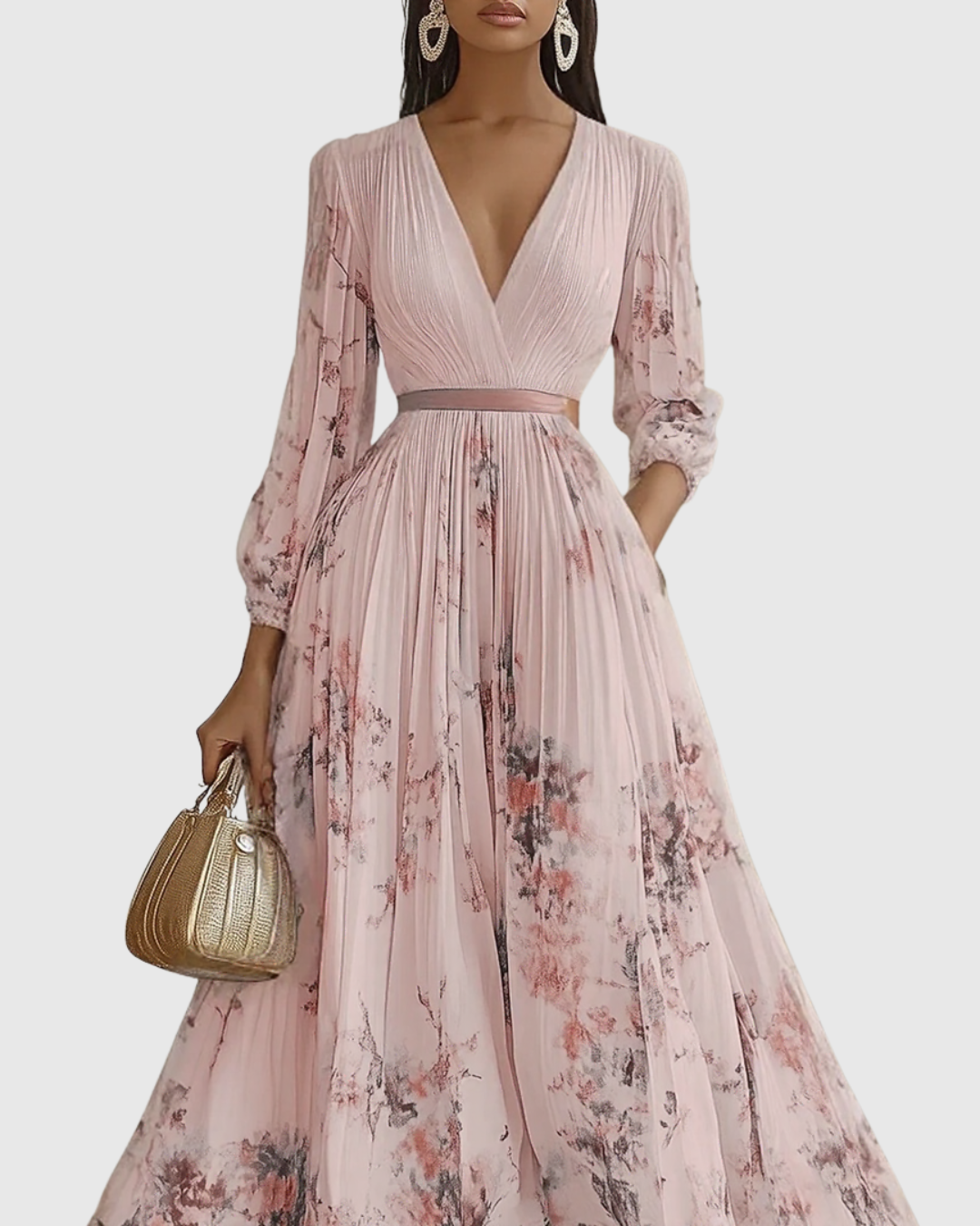 Brielle™ | Women's Satin Pleated Maxi Dress