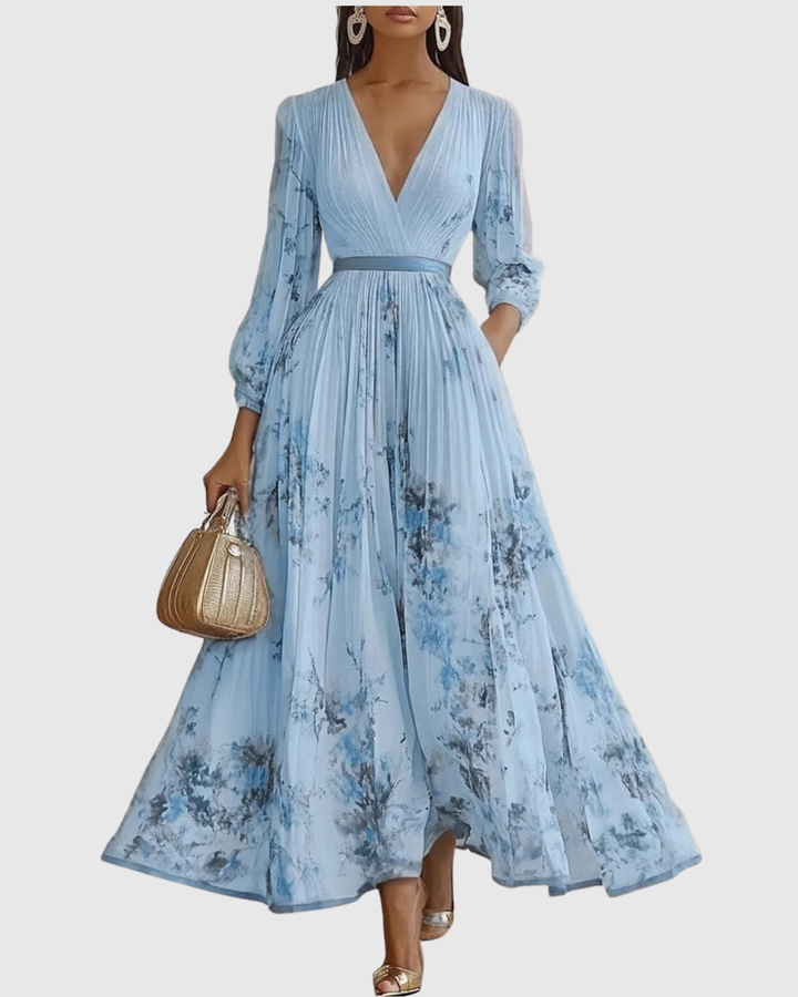 Brielle™ | Women's Satin Pleated Maxi Dress