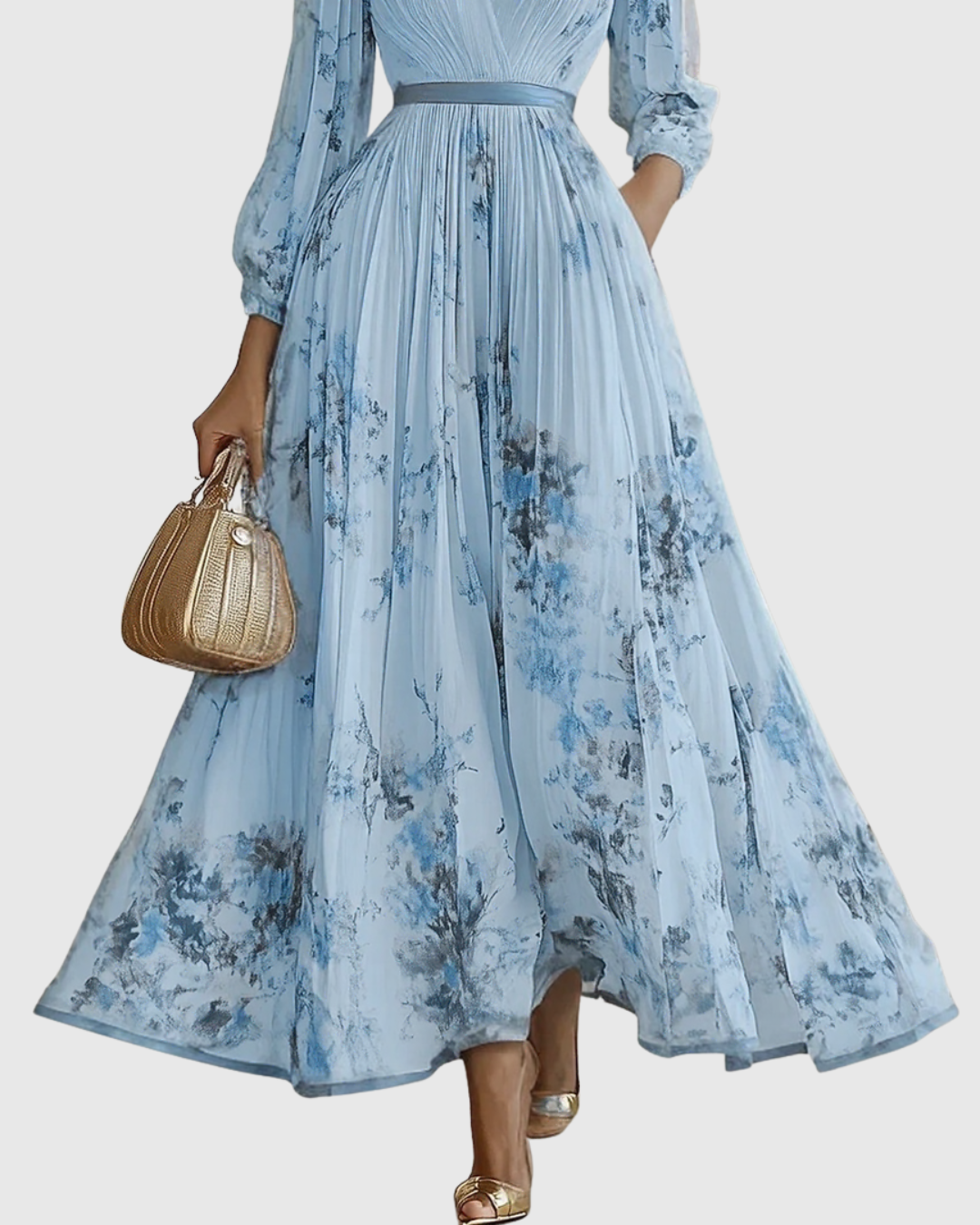 Brielle™ | Women's Satin Pleated Maxi Dress
