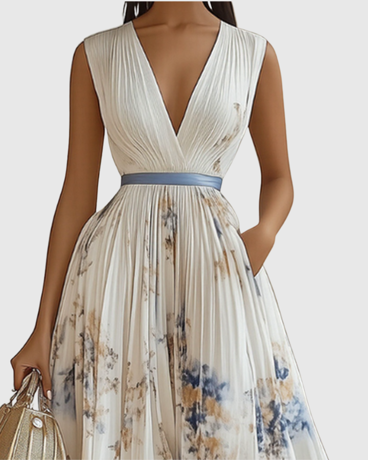 Brielle™ | Women's Satin Pleated Maxi Dress