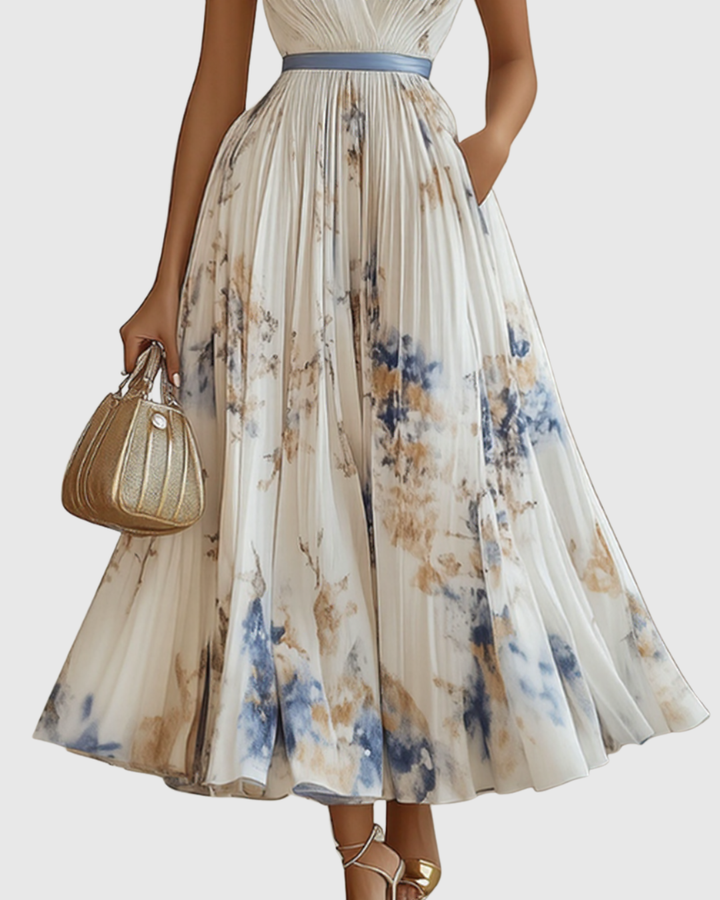 Brielle™ | Women's Satin Pleated Maxi Dress