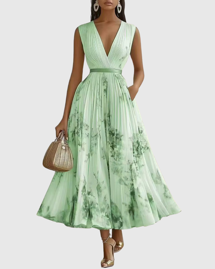 Brielle™ | Women's Satin Pleated Maxi Dress