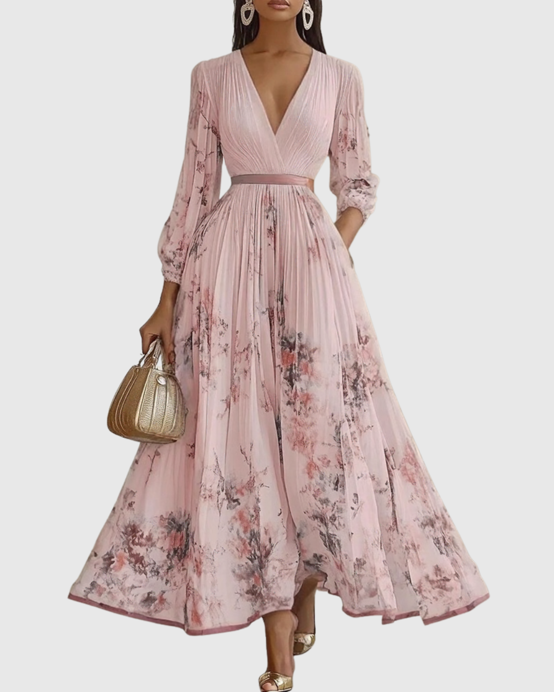 Brielle™ | Women's Satin Pleated Maxi Dress