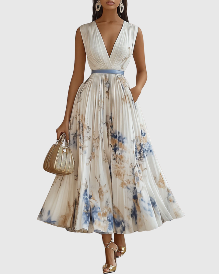 Brielle™ | Women's Satin Pleated Maxi Dress