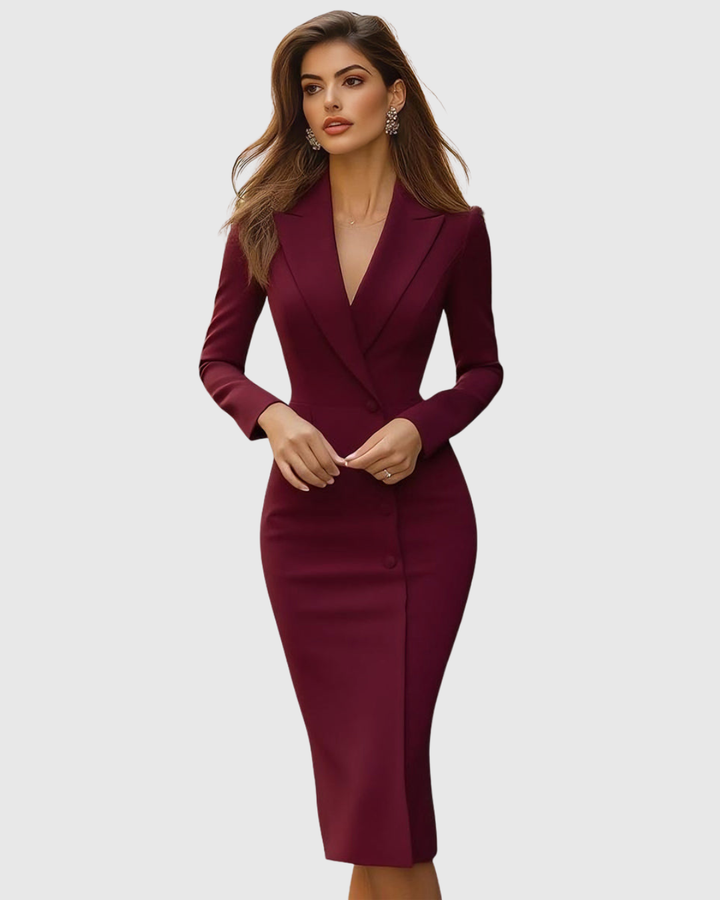 Callista™ | Women's Elegant Blazer Midi Dress