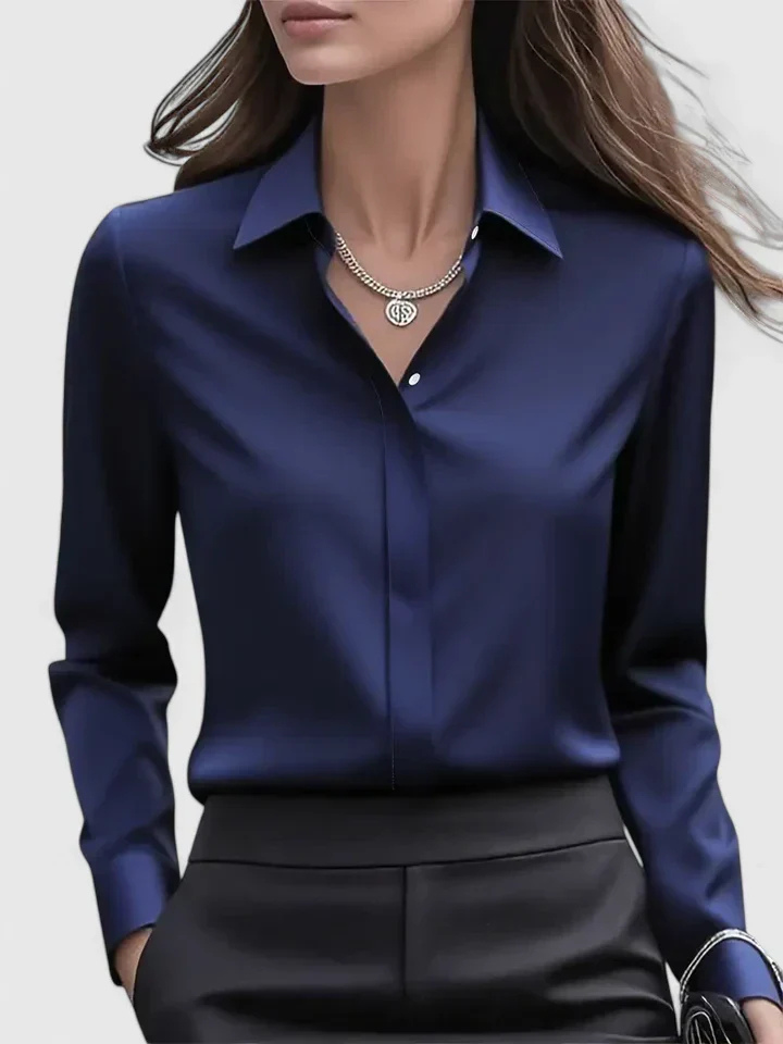 Celeste™ | Women's Soft Silk Button-Up Blouse