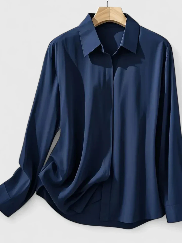 Celeste™ | Women's Soft Silk Button-Up Blouse