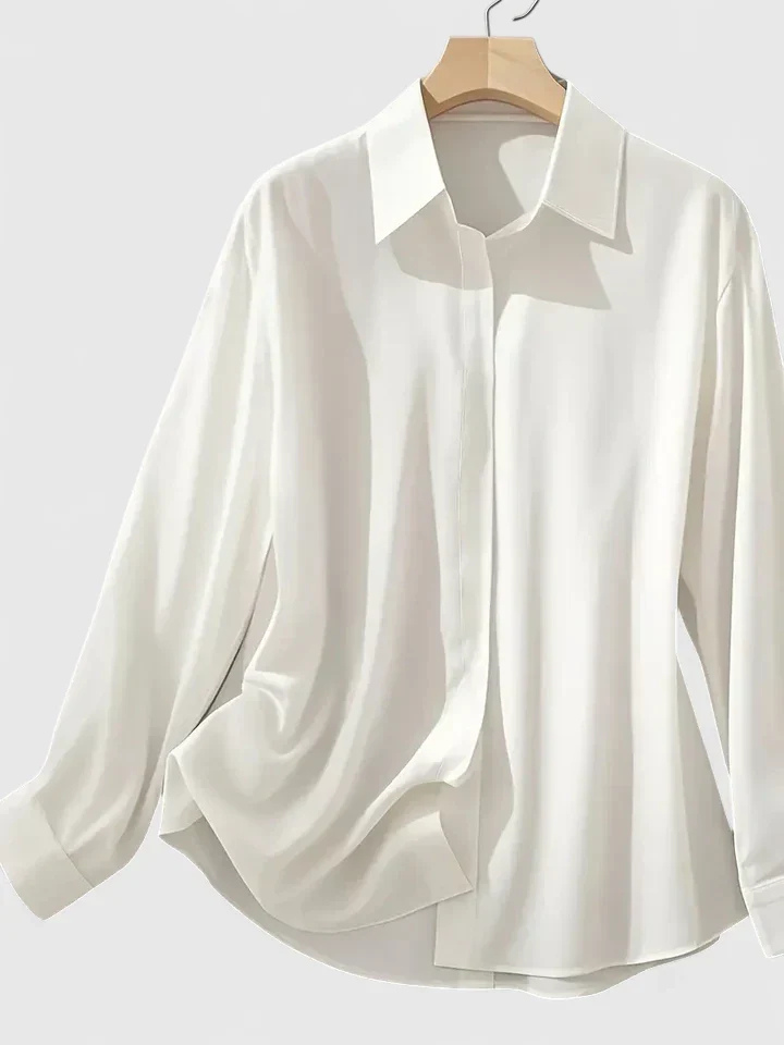 Celeste™ | Women's Soft Silk Button-Up Blouse