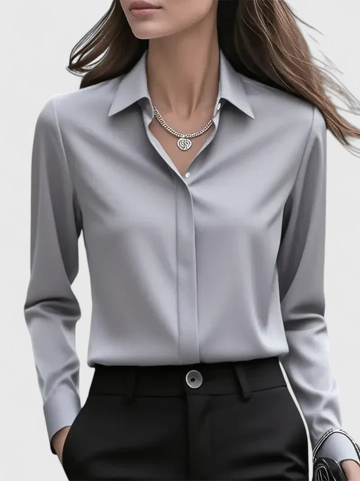 Celeste™ | Women's Soft Silk Button-Up Blouse