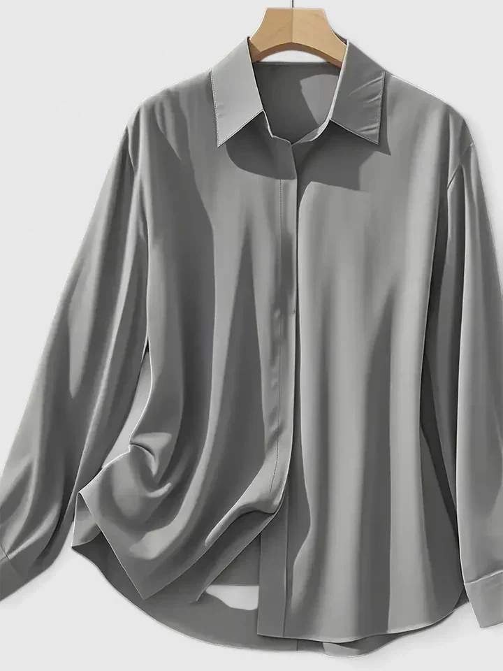 Celeste™ | Women's Soft Silk Button-Up Blouse