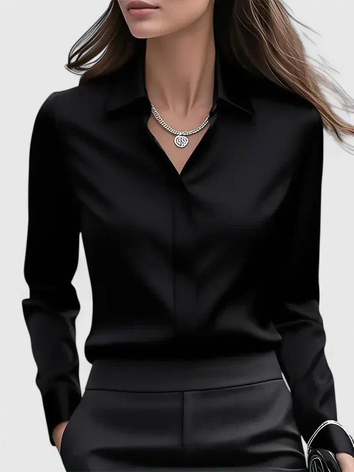 Celeste™ | Women's Soft Silk Button-Up Blouse