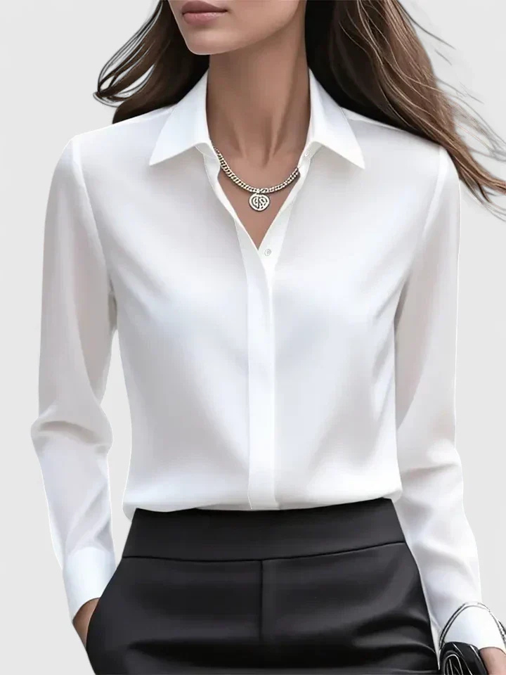 Celeste™ | Women's Soft Silk Button-Up Blouse