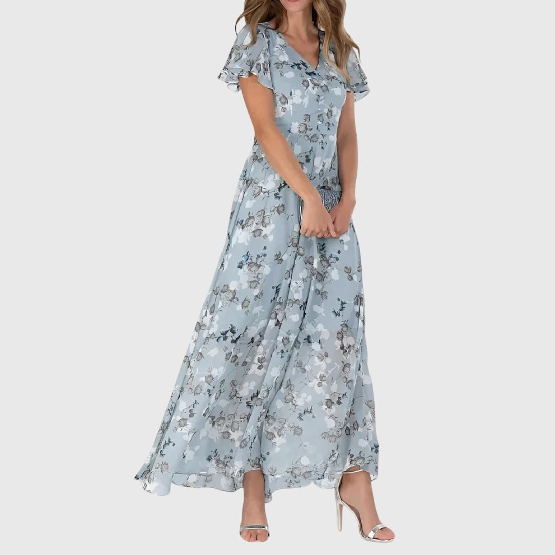Cosima™ | Women's Chiffon V-Neck Maxi Dress