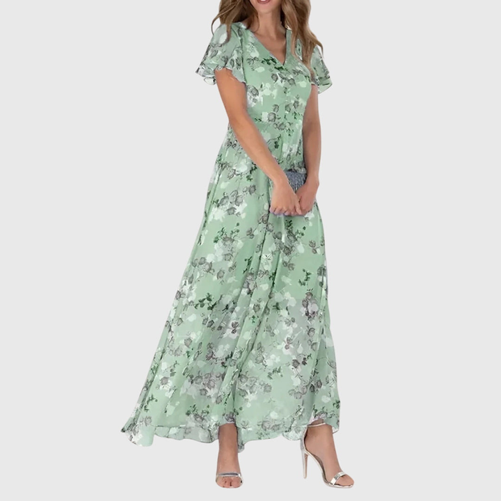 Cosima™ | Women's Chiffon V-Neck Maxi Dress