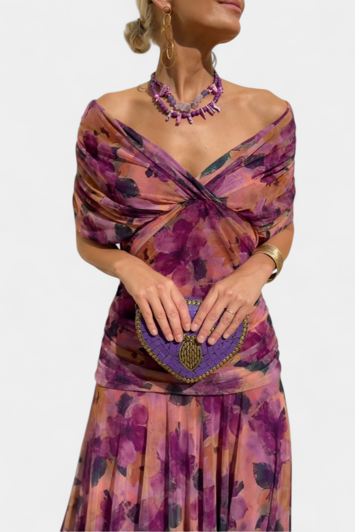 Delphine™ | Women's Chiffon Off-Shoulder Maxi Dress