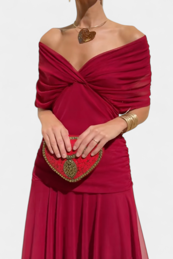 Delphine™ | Women's Chiffon Off-Shoulder Maxi Dress