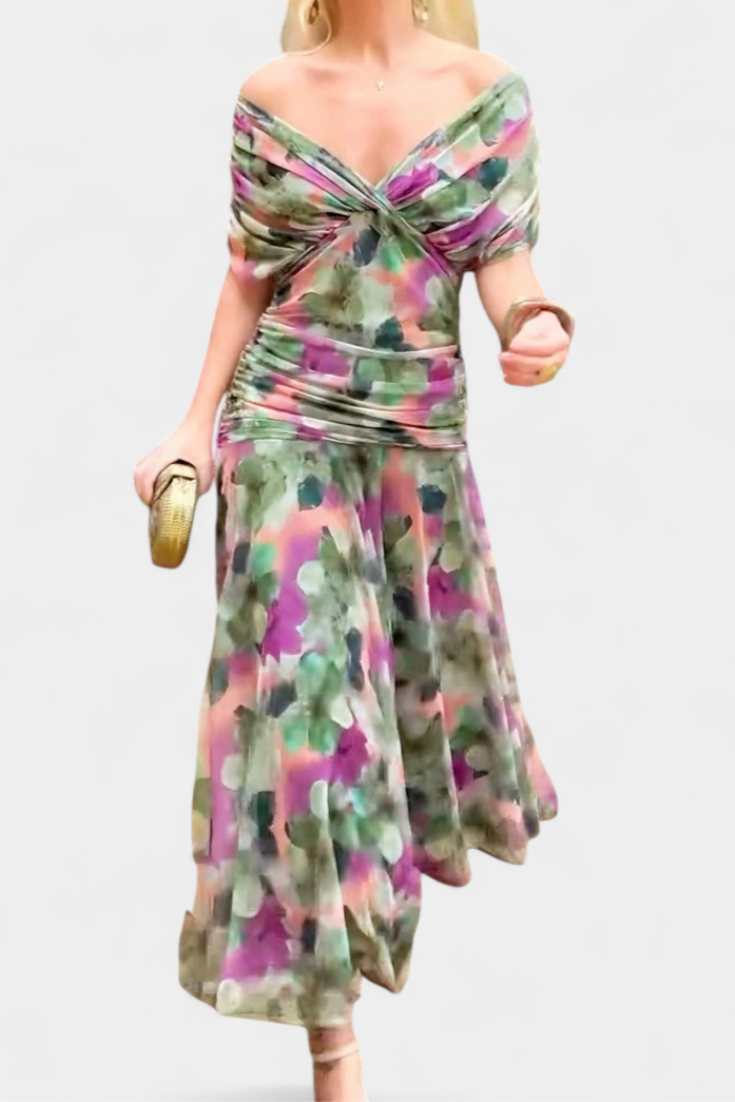 Delphine™ | Women's Chiffon Off-Shoulder Maxi Dress