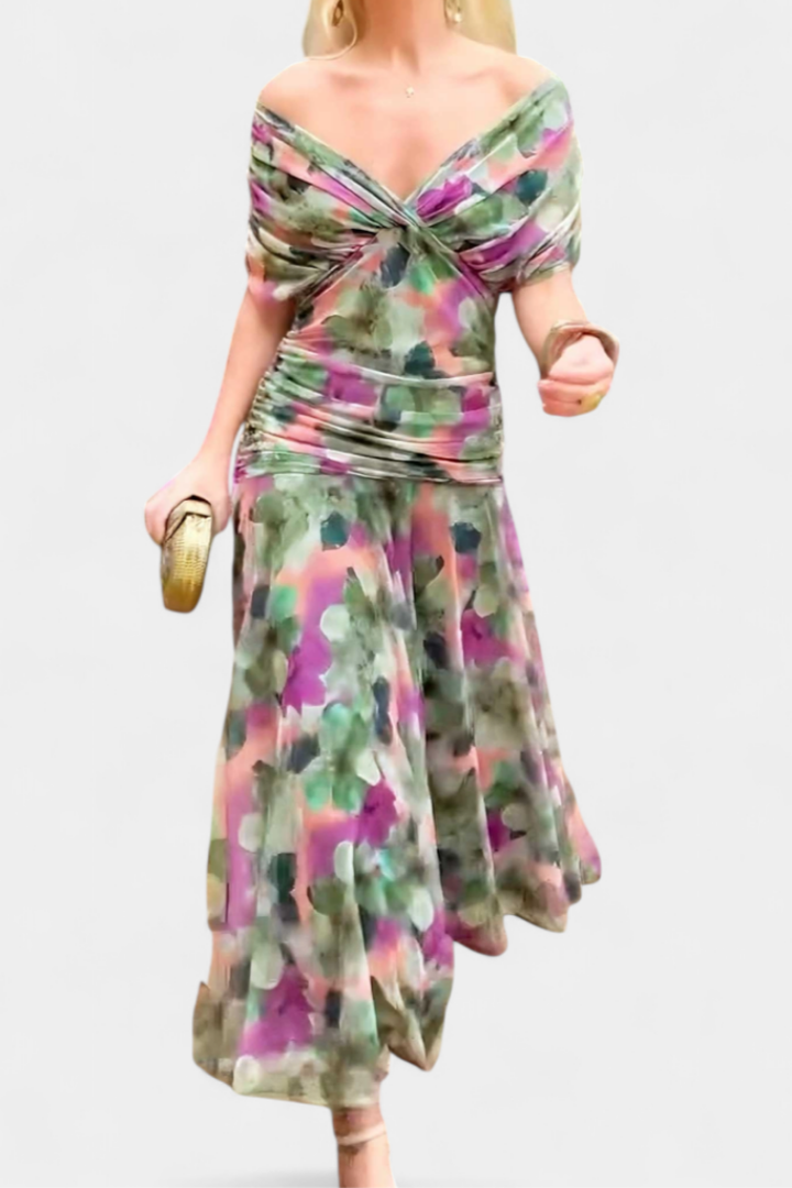 Delphine™ | Women's Chiffon Off-Shoulder Maxi Dress