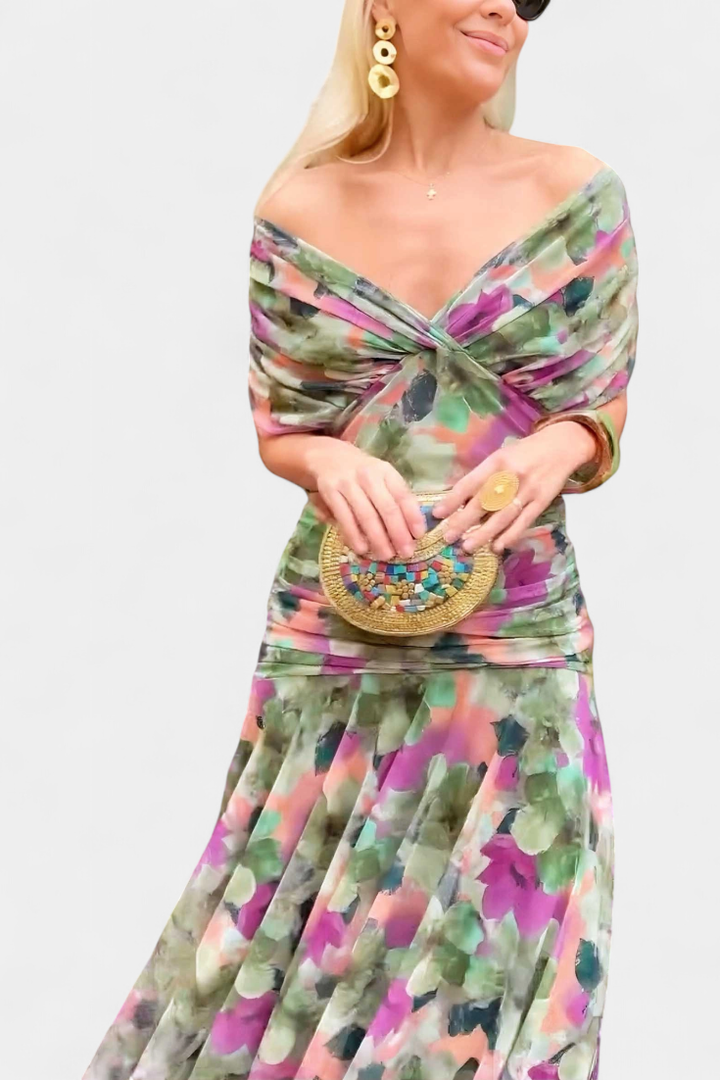 Delphine™ | Women's Chiffon Off-Shoulder Maxi Dress