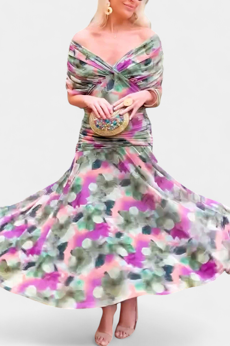 Delphine™ | Women's Chiffon Off-Shoulder Maxi Dress