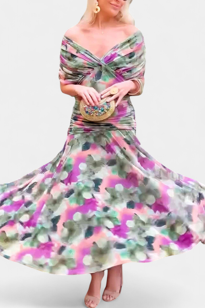 Delphine™ | Women's Chiffon Off-Shoulder Maxi Dress