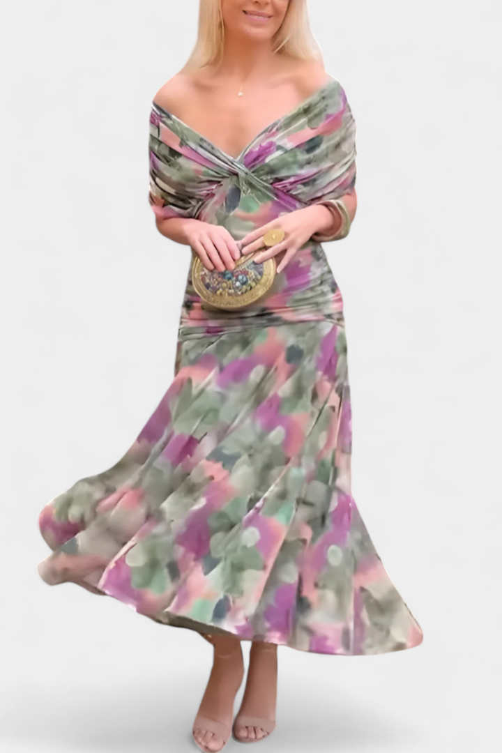 Delphine™ | Women's Chiffon Off-Shoulder Maxi Dress