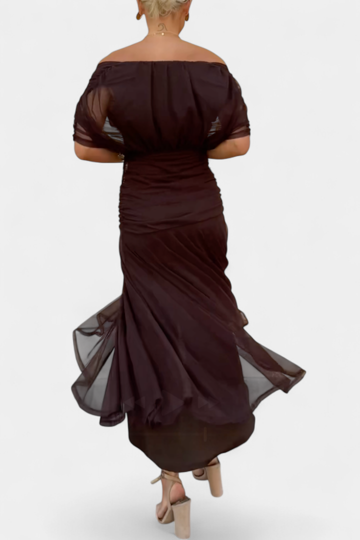 Delphine™ | Women's Chiffon Off-Shoulder Maxi Dress