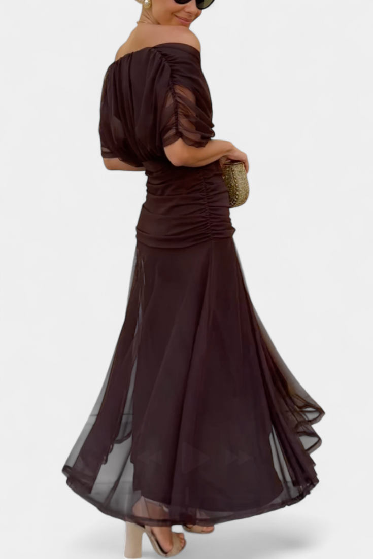 Delphine™ | Women's Chiffon Off-Shoulder Maxi Dress