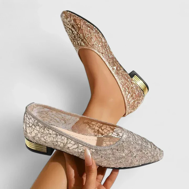 Delphine™ | Women's Elegant Lace Pointed-Toe Flats