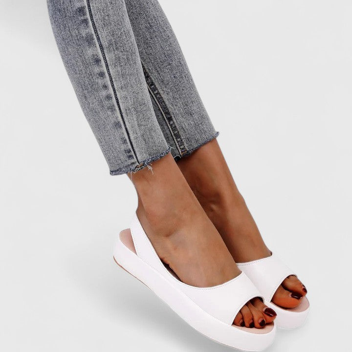 Elara™ | Women's Cushioned Peep-Toe Slingback Flats