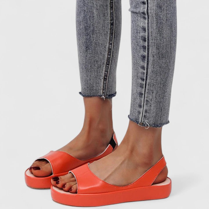Elara™ | Women's Cushioned Peep-Toe Slingback Flats