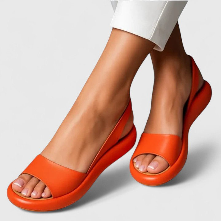 Elara™ | Women's Cushioned Peep-Toe Slingback Flats