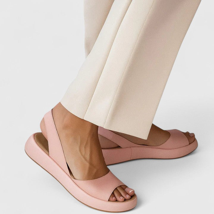 Elara™ | Women's Cushioned Peep-Toe Slingback Flats