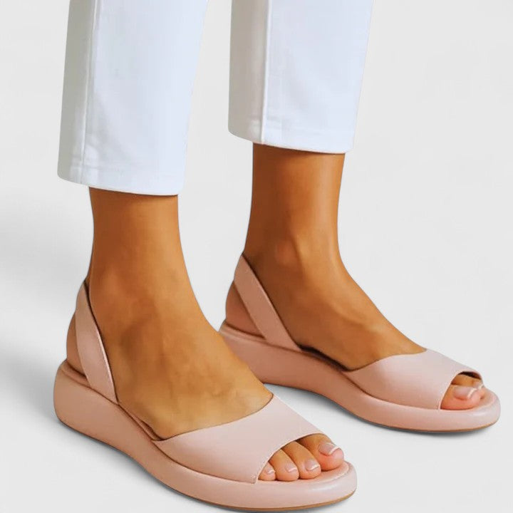 Elara™ | Women's Cushioned Peep-Toe Slingback Flats