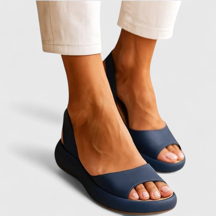 Elara™ | Women's Cushioned Peep-Toe Slingback Flats