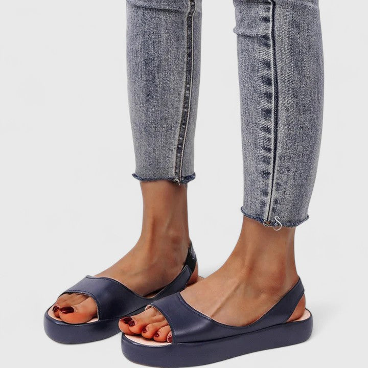 Elara™ | Women's Cushioned Peep-Toe Slingback Flats