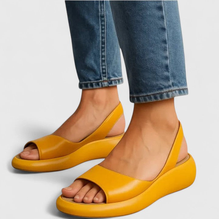 Elara™ | Women's Cushioned Peep-Toe Slingback Flats