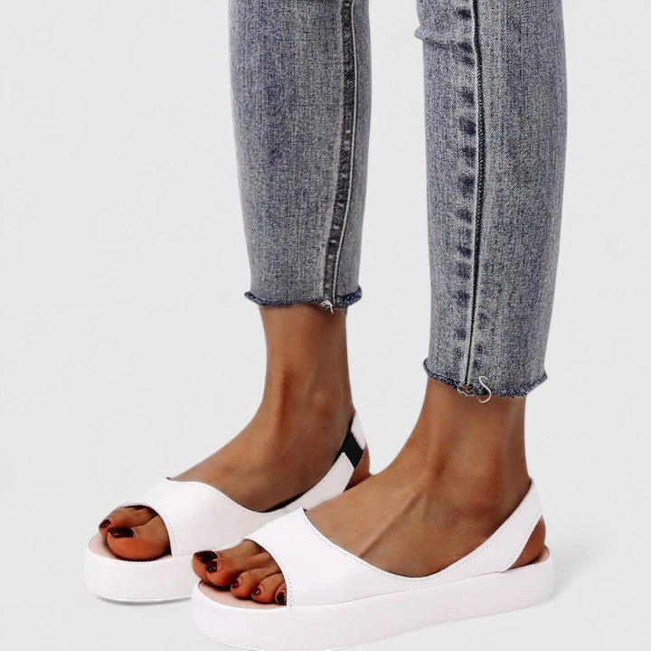 Elara™ | Women's Cushioned Peep-Toe Slingback Flats