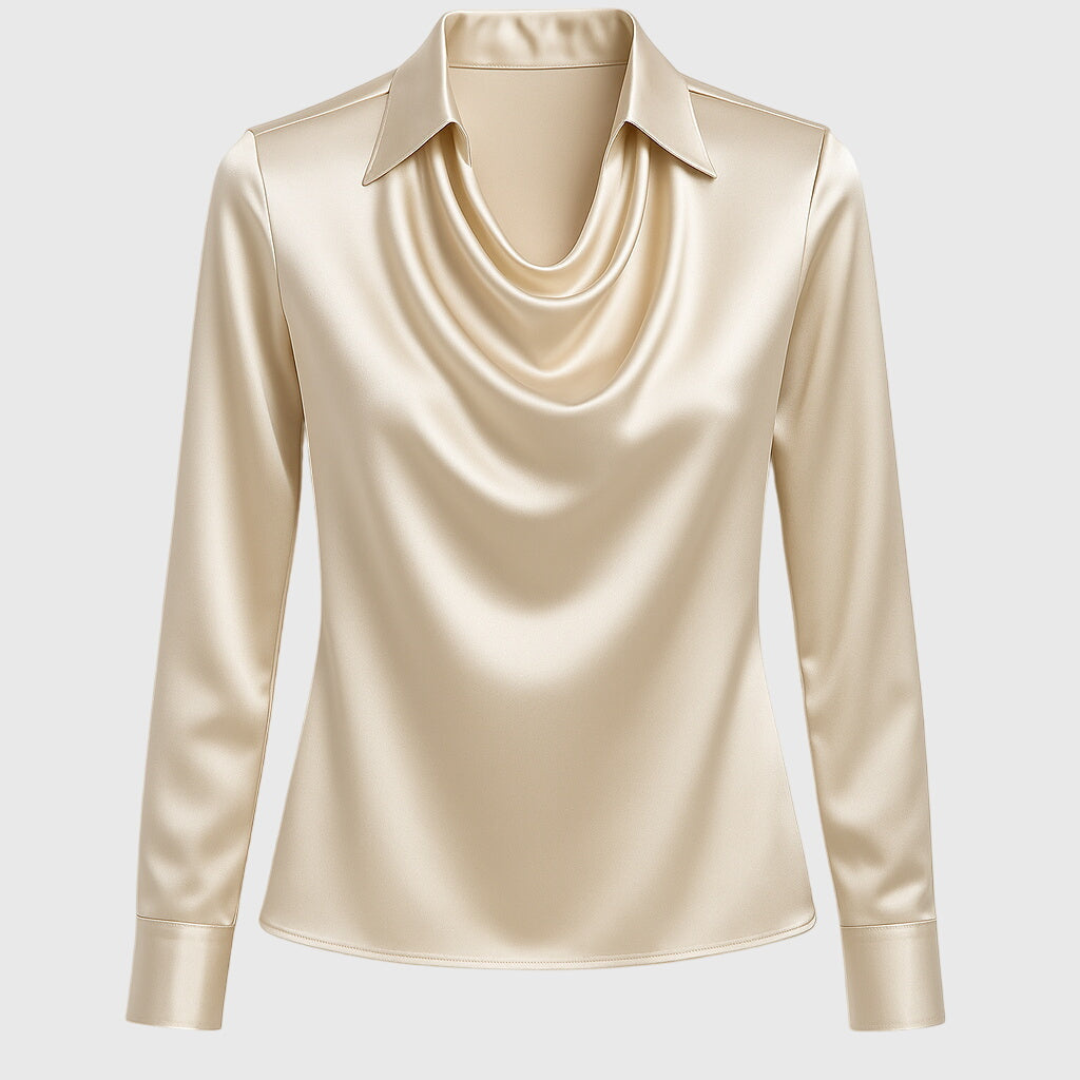 Elowen™ | Women's Satin Cowl Neck Blouse
