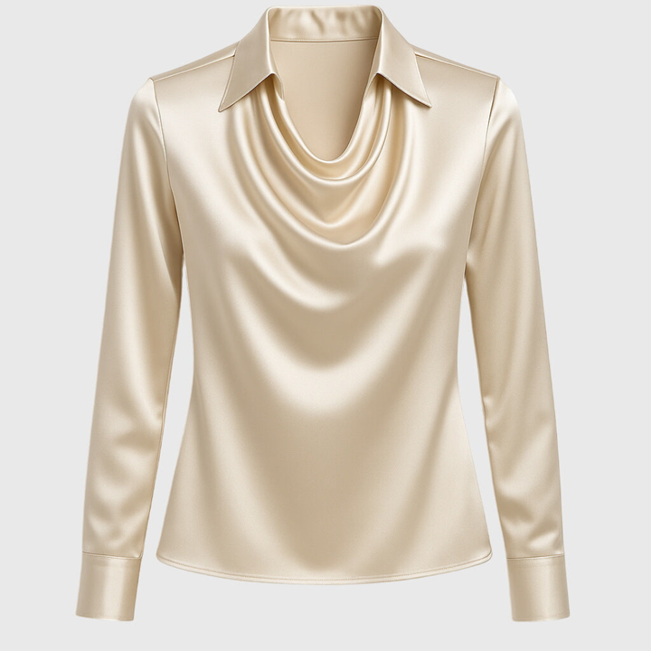 Elowen™ | Women's Satin Cowl Neck Blouse