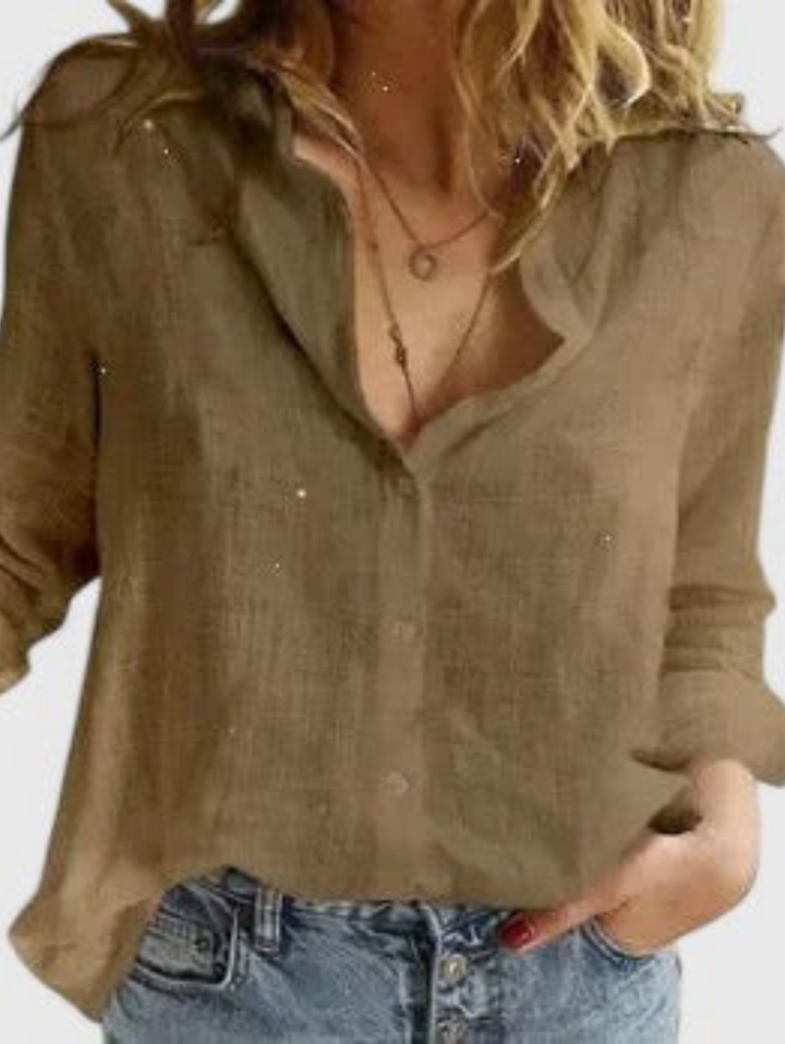 Elowyn™ | Women's Linen Button-Down Shirt