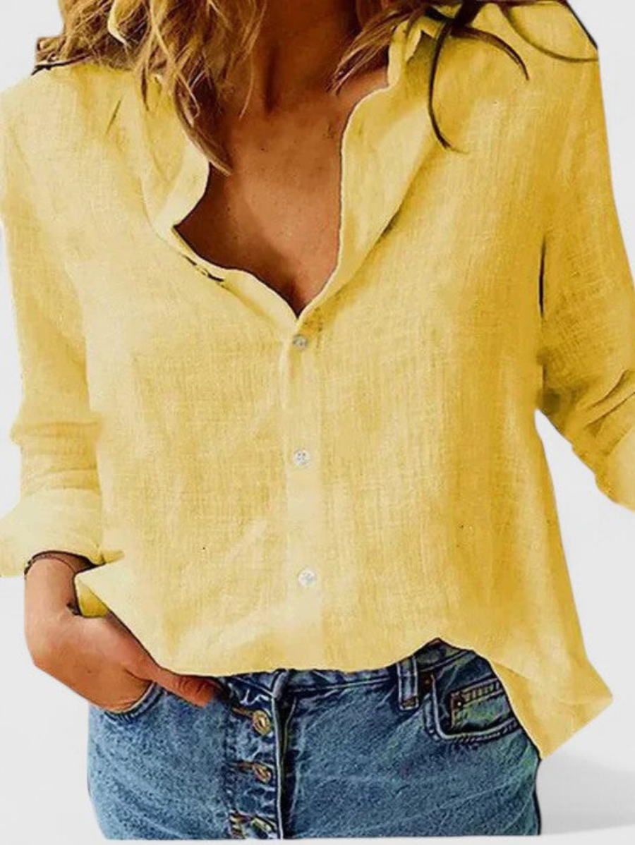 Elowyn™ | Women's Linen Button-Down Shirt