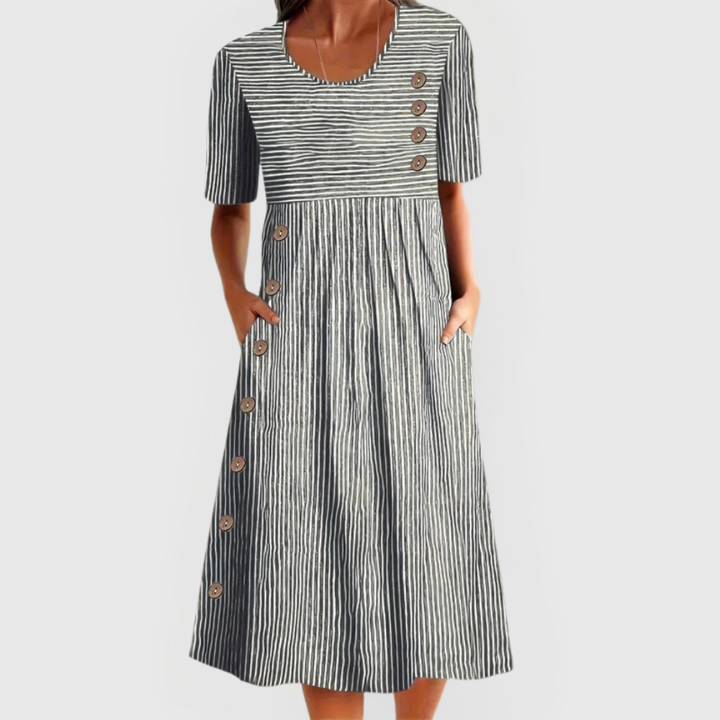 Esme™ | Women's Breathable Striped Midi Dress