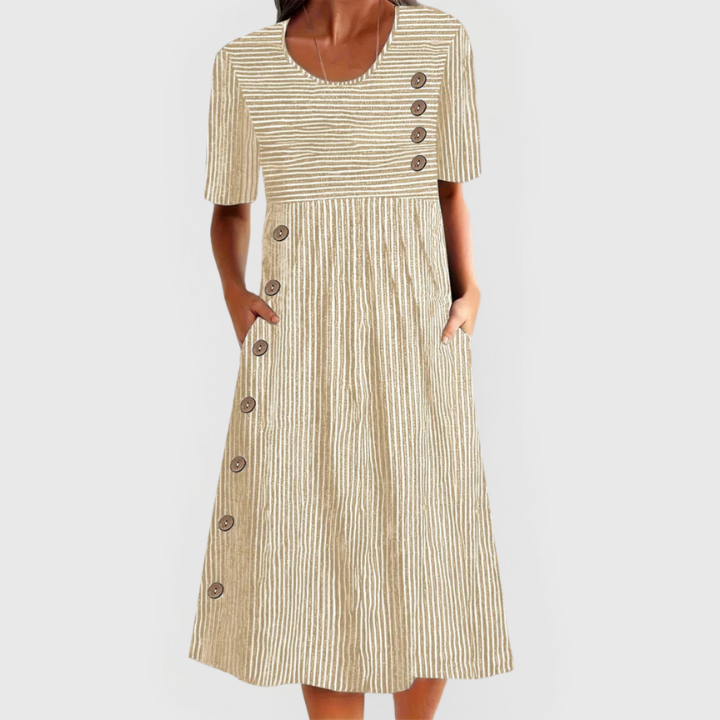 Esme™ | Women's Breathable Striped Midi Dress