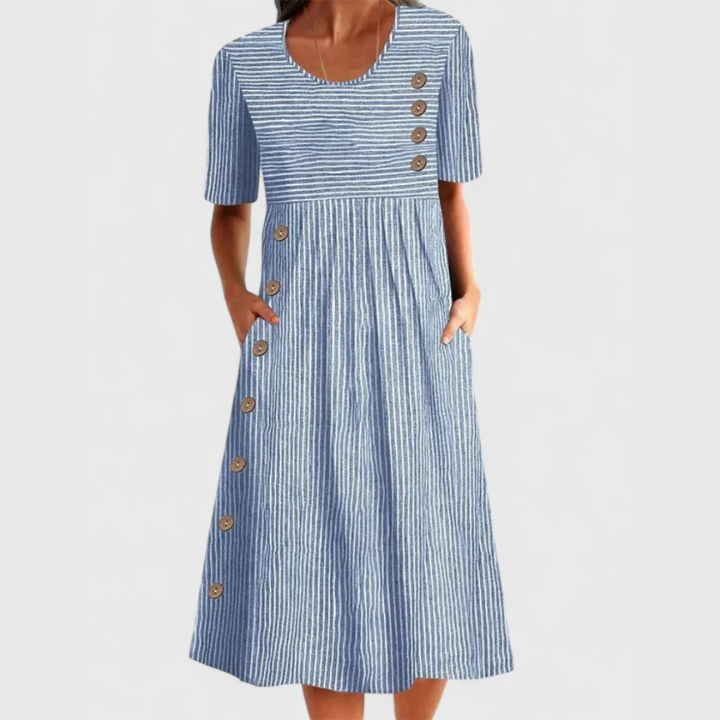 Esme™ | Women's Breathable Striped Midi Dress