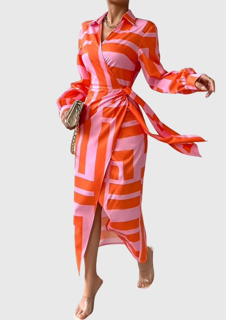 Esme™ | Women's Elegant Printed Wrap Maxi Dress