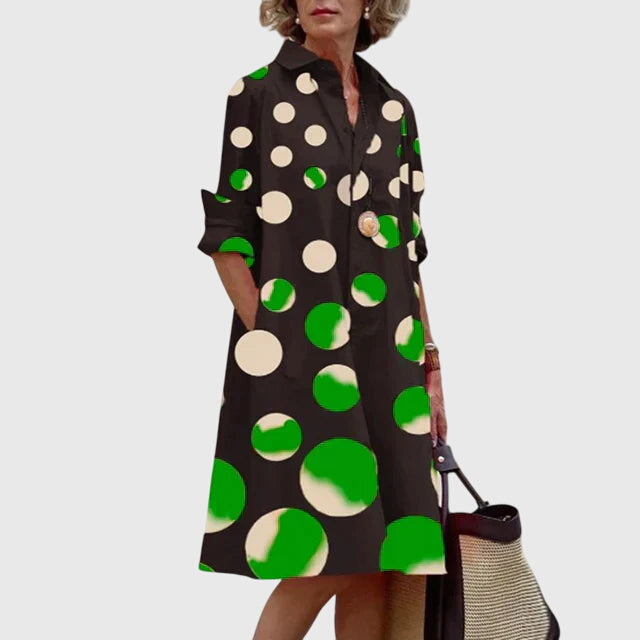 Estelle™ | Women's Soft Cotton Collared Shirt Dress